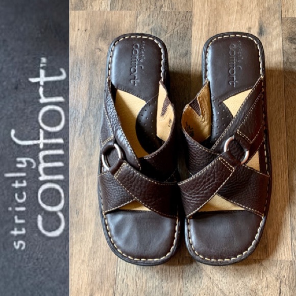 Strictly Comfort Leather Sandals - Picture 1 of 6